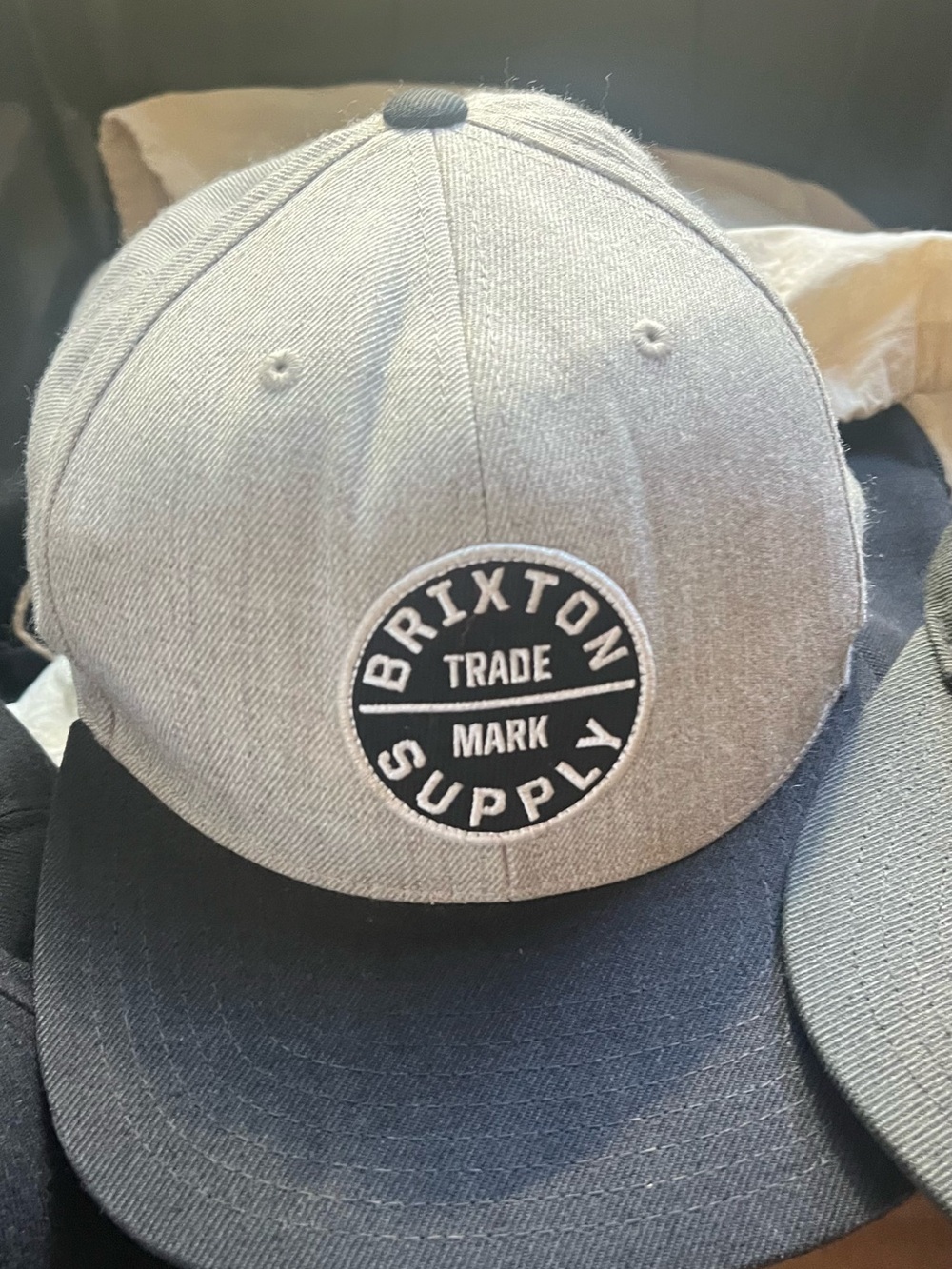 Brixton Black Snapback with White Embroidered Patch